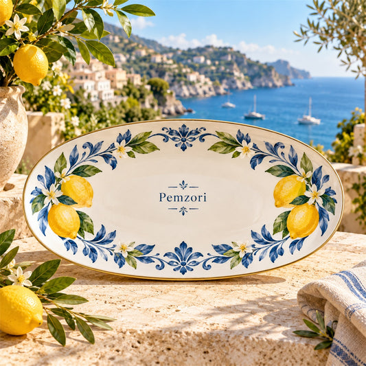 Pemzori Sorrento Oval Lemon Serving Platter