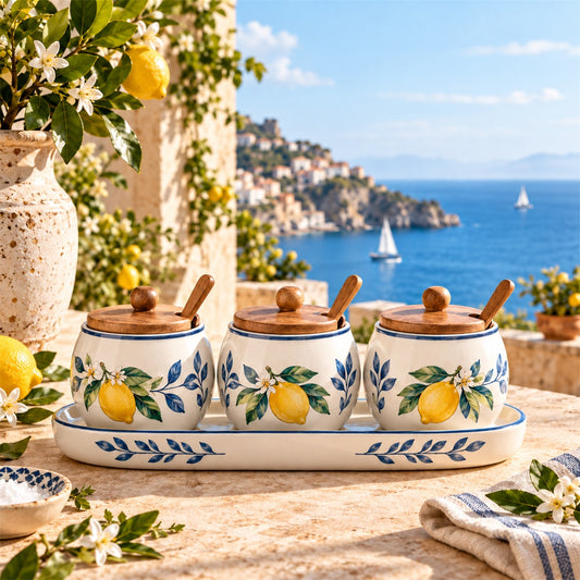 Pemzori Giardino Lemon Spice Jar Set with Tray