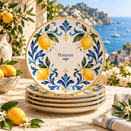 Pemzori Taormina Lemon Dinner Plates - Set of 6