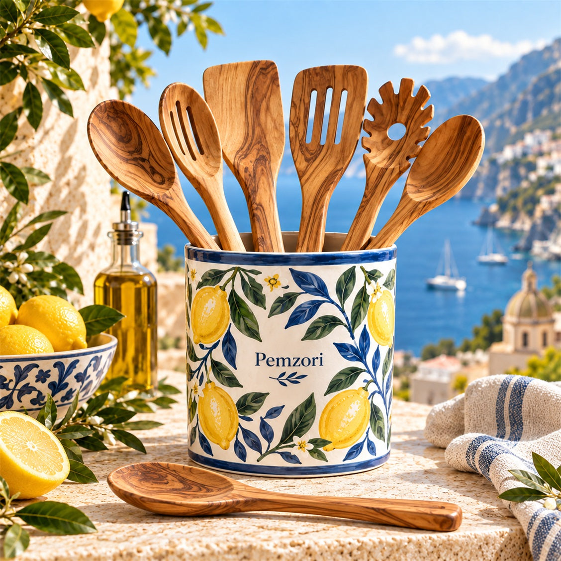 Pemzori Limone Botanical Utensil Crock